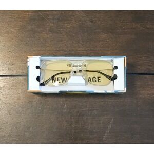 Caddis Hoope Glasses - Polished Gold +1.50 Yellow Lens Readers